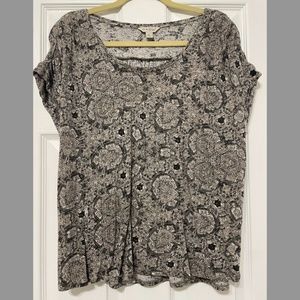 Lucky Brand Top (Brown/Grey, Size Large)